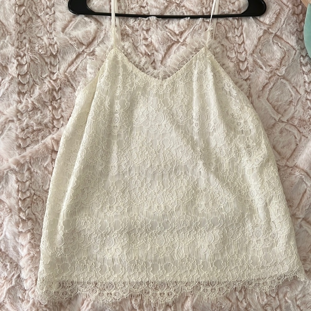 White lace tank top